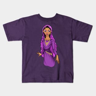 Black is Beautiful - Sudan African Melanin Girl in traditional outfit Kids T-Shirt